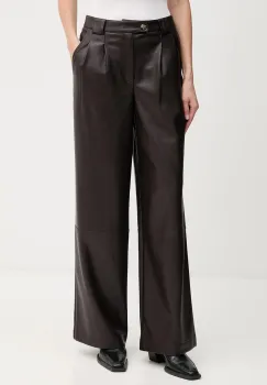 OUI pantaloni culoarea maro, lat, high waist, 85735 imagine