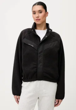 P.E Nation hanorac fleece Shelter Sherpa culoarea negru, uni, 251J095 imagine