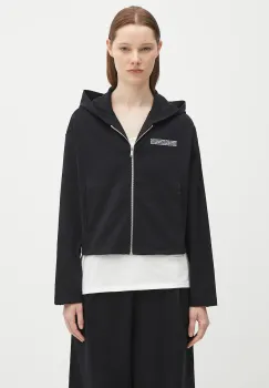 Pangaia bluza DNA Double Jersey Zip Up Hoodie culoarea negru, cu gluga, uni, 10002361 imagine