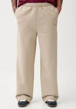 Pangaia pantaloni de trening din bumbac culoarea bej, uni, 10002676 imagine