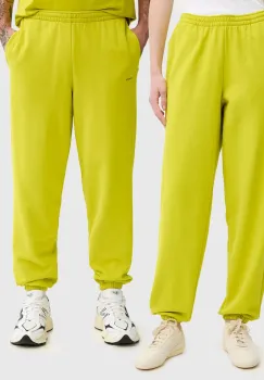 Pangaia pantaloni de trening din bumbac culoarea verde, uni, 10000295 imagine