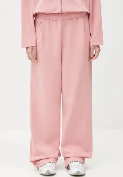 Pangaia pantaloni de trening DNA Double Jersey Pleated Trousers culoarea roz, cu imprimeu, 10002356 imagine