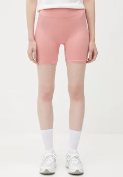 Pangaia pantaloni scurti Plant-Stretch Compressive Shorts culoarea roz, uni, high waist, 10002485 imagine