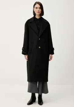 Pedro del Hierro palton din amestec de lana culoarea negru, 7522239 imagine