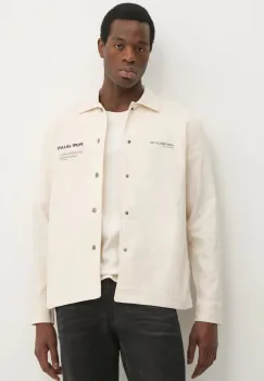 Pepe Jeans camasa jeans SAM barbati, culoarea bej, cu guler clasic, regular, PM308811 imagine