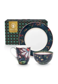 Pip Studio set de mic dejun Berry Blues 3-pack imagine