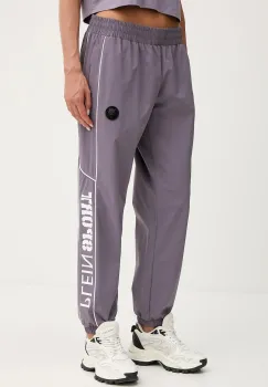 PLEIN SPORT pantaloni de trening culoarea violet, cu imprimeu, SAEC WJT2046 STE003N imagine