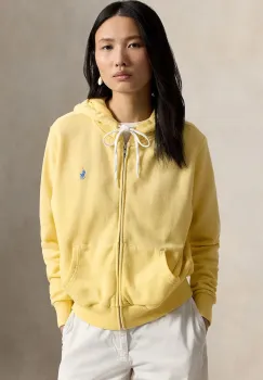 Polo Ralph Lauren hanorac cu fermoar si gluga de dama din bumbac imagine