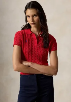 Polo Ralph Lauren pulover cu maneca scurta pentru femei, din bumbac imagine
