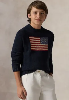 Polo Ralph Lauren pulover de bumbac pentru copii imagine