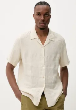 PS Paul Smith camasa de in barbati, culoarea bej, relaxed, M2R.695U.P22354 imagine