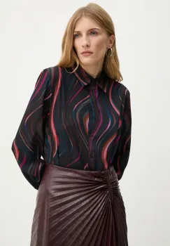 PS Paul Smith camasa femei, culoarea negru, cu guler clasic, regular, W2R.335B.N31257 imagine