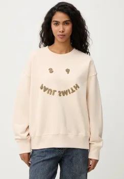 PS Paul Smith hanorac de bumbac culoarea bej, cu imprimeu, W2R-185VE-VP5573 imagine