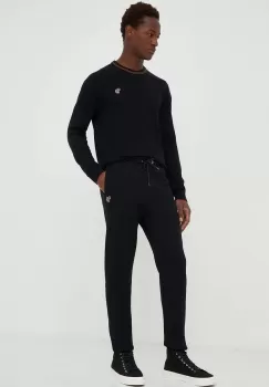 PS Paul Smith pantaloni de trening din bumbac culoarea negru, neted imagine