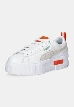 Puma pantofi Mayze Lth culoarea alb, cu platforma imagine