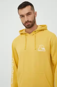 Quiksilver bluza barbati, culoarea galben, cu imprimeu imagine