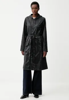 Rains geaca 12040 A-Line Longer W Jacket culoarea negru, de tranzitie, 12040 imagine
