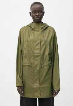 Rains hanorac Bold Long Jacket W3 femei, culoarea verde, de tranzitie, 12110.105 imagine