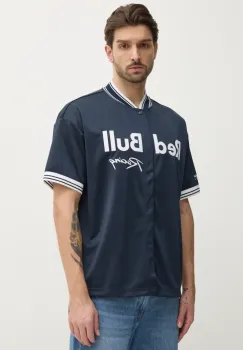 Red Bull Racing x Pepe Jeans camasa RBR SPORTS JERSEY barbati, culoarea bleumarin, relaxed, RM540014 imagine