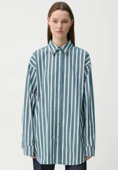 Remain camasa din bumbac femei, culoarea verde, cu guler clasic, relaxed, 5023533030 imagine