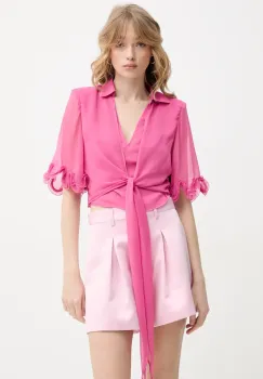 Rotate bluza femei, culoarea roz, uni, 113744504 imagine