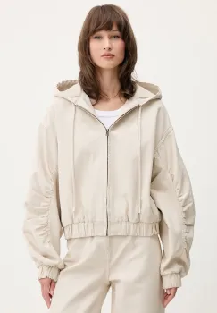 Rotate geaca de bumbac culoarea bej, de tranzitie, oversize, 1142831763 imagine