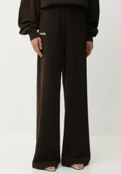 Rotate pantaloni de trening din bumbac culoarea maro, uni, 1153131667 imagine