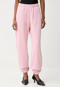 Rotate pantaloni de trening din bumbac culoarea roz, neted, 1134301986 imagine