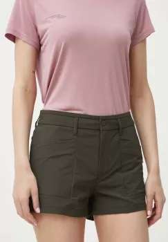 Salewa pantaloni scurti outdoor Puez culoarea verde, neted, medium waist, 00-0000028315 imagine