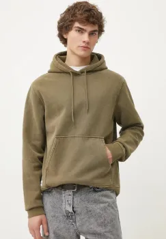 Samsoe Samsoe bluza barbati, culoarea verde, cu gluga, neted, M24400008 imagine