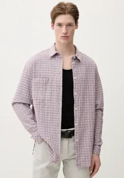 Samsoe Samsoe camasa SALUAN barbati, culoarea violet, cu guler clasic, relaxed, M25100056 imagine