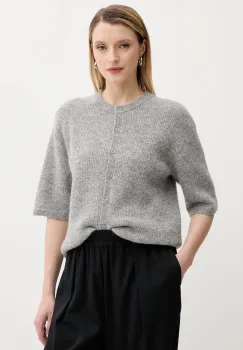 Samsoe Samsoe cardigan din lana SAANOURA culoarea gri, F25200115 imagine