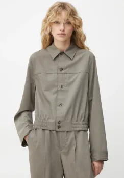 Samsoe Samsoe geaca din amestec de lana SAESMELLA culoarea gri, de tranzitie, F24400130 imagine