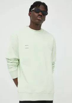 Samsoe Samsoe hanorac de bumbac barbati, culoarea verde, neted imagine