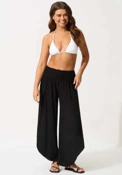 Seafolly pantaloni baggy femeiesti din vascoza Shirred Waist Wrap imagine