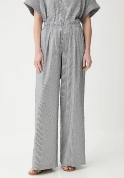 Sessun pantaloni culoarea albastru marin, lat, high waist, 25207004 imagine