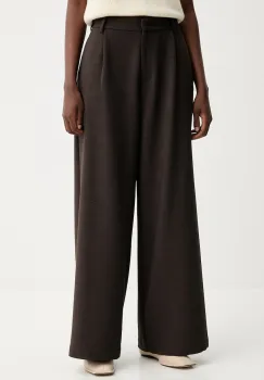 Sessun pantaloni culoarea maro, lat, high waist, 24107024 imagine