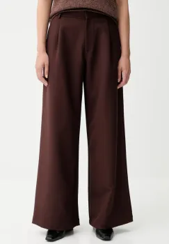 Sessun pantaloni culoarea maro, lat, high waist, 25107000 imagine