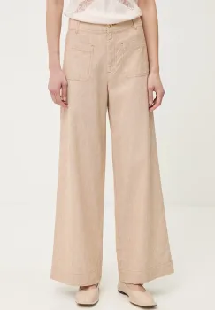 Sessun pantaloni wide leg pentru femei, din bumbac imagine