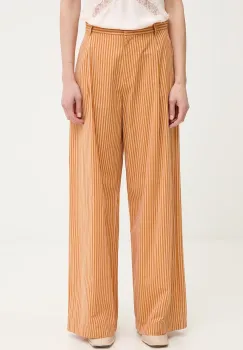 Sessun pantaloni wide leg pentru femei, din bumbac imagine