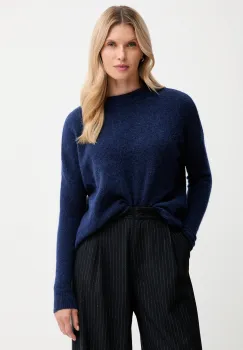 Sessun pulover din amestec de lana si alpaca culoarea bleumarin, light, 25109019 imagine