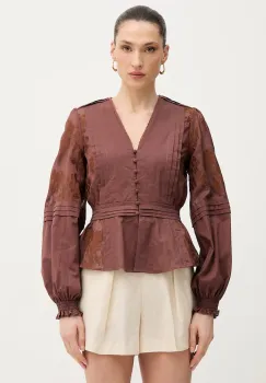 Silvian Heach bluza tip camasa pentru femei, din bumbac AGRIN imagine