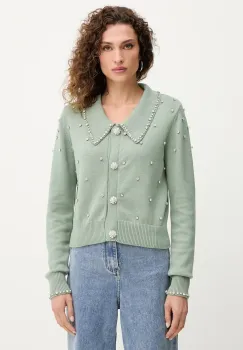 Silvian Heach cardigan din amestec de casmir NOLLEY culoarea verde, GPA25222CD imagine