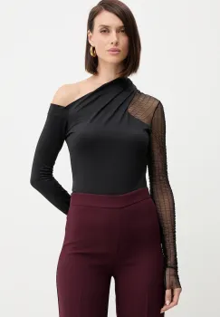 Simona Corsellini bluza culoarea negru, uni, A25CPMG00201 imagine