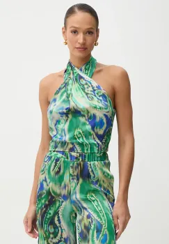 Simona Corsellini bluza femei, culoarea verde, modelator, P25CPTO014 imagine