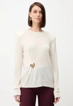 Simona Corsellini pulover de lana culoarea bej, light, A25CPMGE0301 imagine