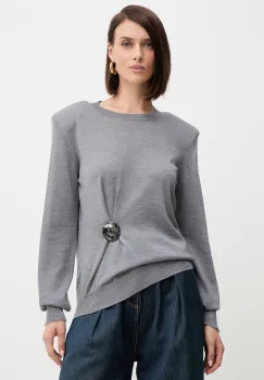 Simona Corsellini pulover de lana culoarea gri, light, A25CPMGE0301 imagine