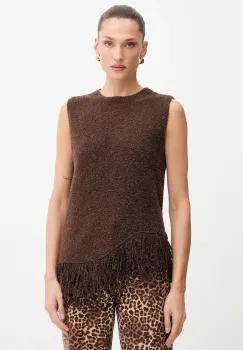 Simona Corsellini vesta din amestec de lana culoarea maro, A25CPTOO0101 imagine