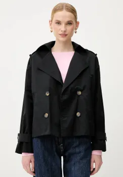 Sisley jacheta de bumbac culoarea negru, de tranzitie, oversize, 227YLN05Q imagine