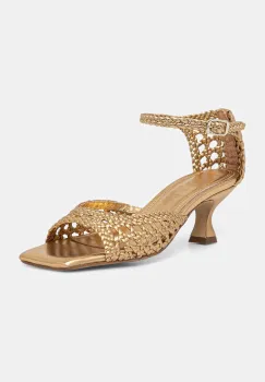 Souliers Martinez sandale cu toc jos din piele VERONICA imagine